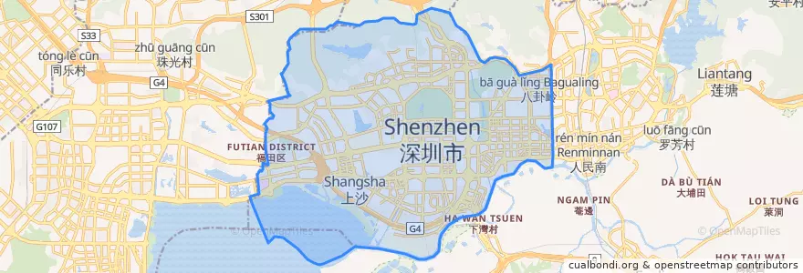 Mapa de ubicacion de Futian District.