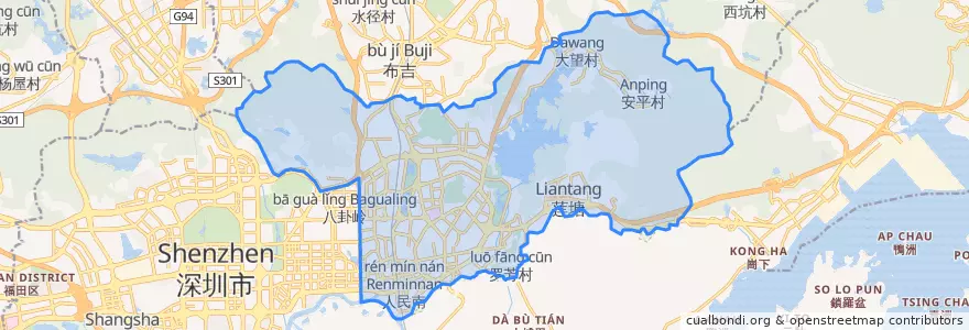 Mapa de ubicacion de Luohu.