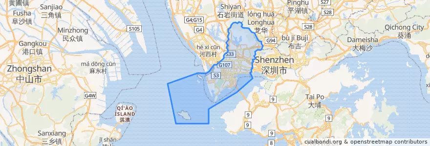 Mapa de ubicacion de Nanshan district.