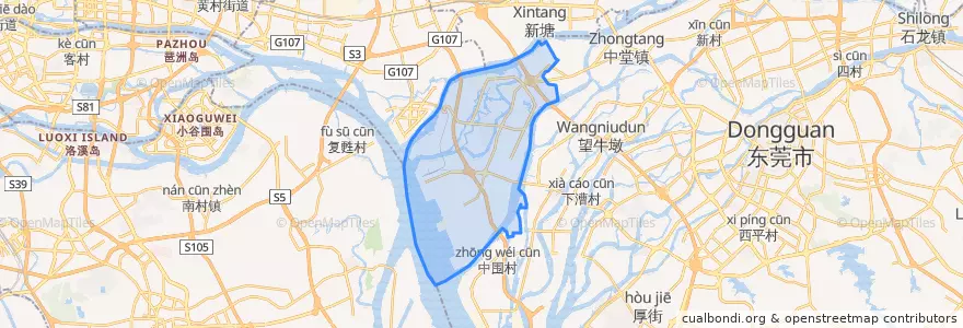 Mapa de ubicacion de 麻涌镇 (Machong).