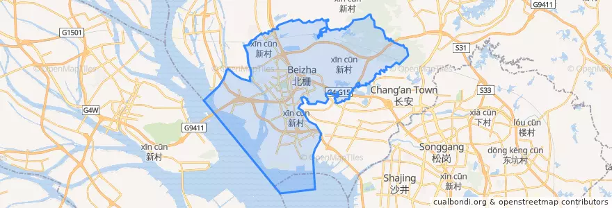 Mapa de ubicacion de 虎门镇.