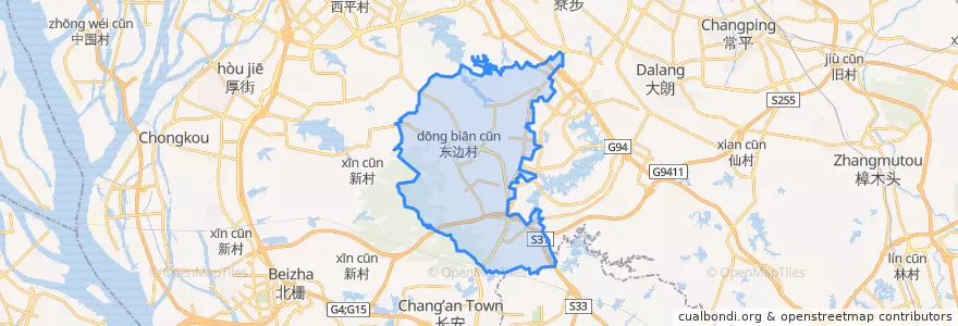 Mapa de ubicacion de 大岭山镇 (Dalingshan).