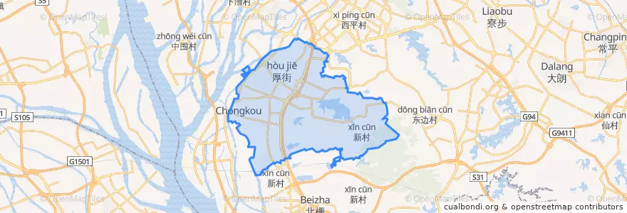Mapa de ubicacion de 厚街镇.