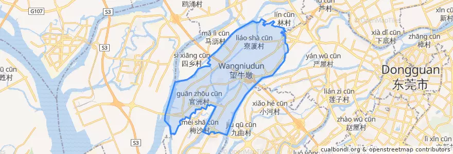 Mapa de ubicacion de 望牛墩镇.
