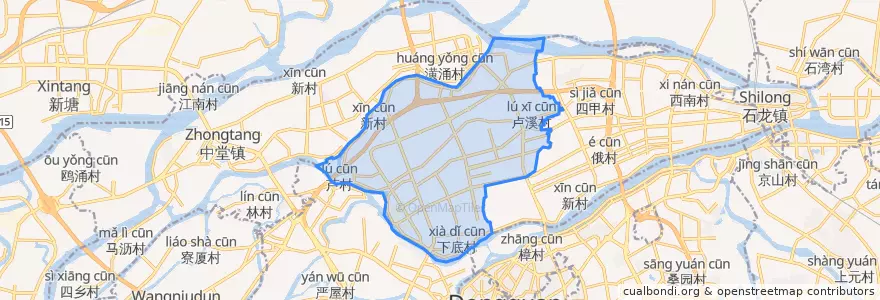 Mapa de ubicacion de 高埗镇 (Gaobu).