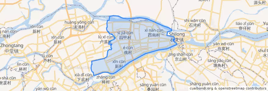 Mapa de ubicacion de 石碣镇 (Shijie).