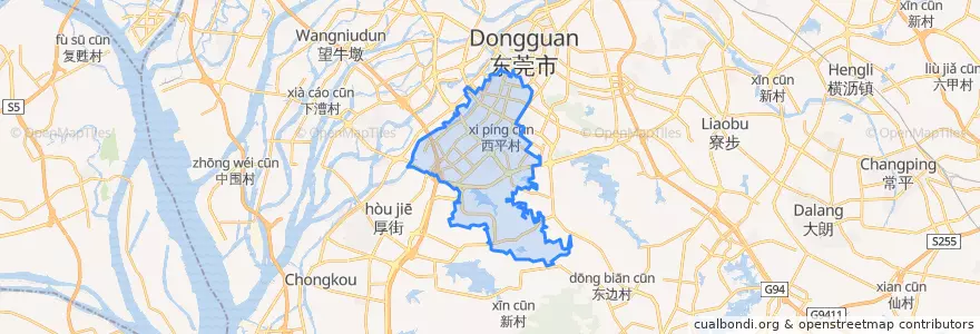 Mapa de ubicacion de Nancheng Subdistrict.