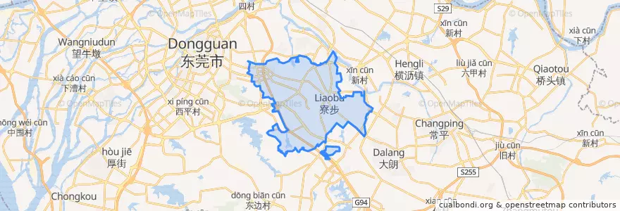 Mapa de ubicacion de 寮步镇.