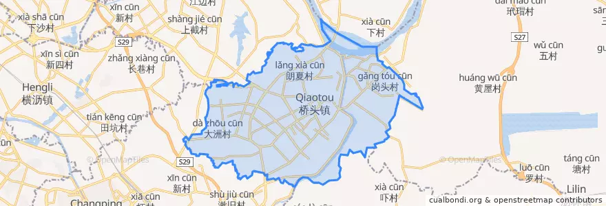 Mapa de ubicacion de Qiaotou.