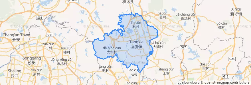 Mapa de ubicacion de 塘厦镇.