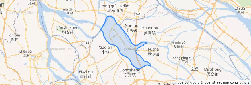 Mapa de ubicacion de 东凤镇 (Dongfeng).
