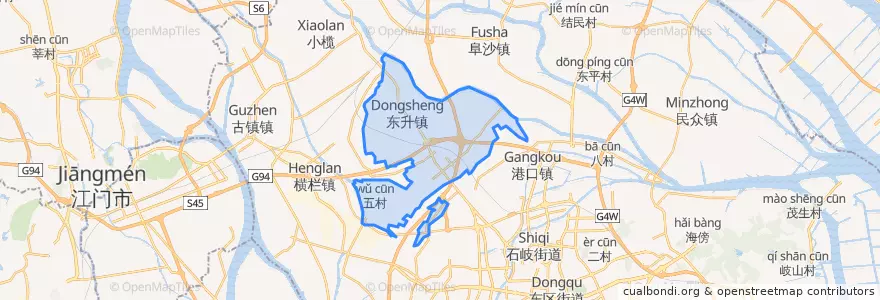 Mapa de ubicacion de 东升镇 (Dongsheng).