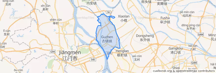 Mapa de ubicacion de Guzhen.