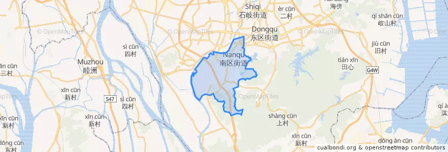 Mapa de ubicacion de 南区街道 (Nanqu).