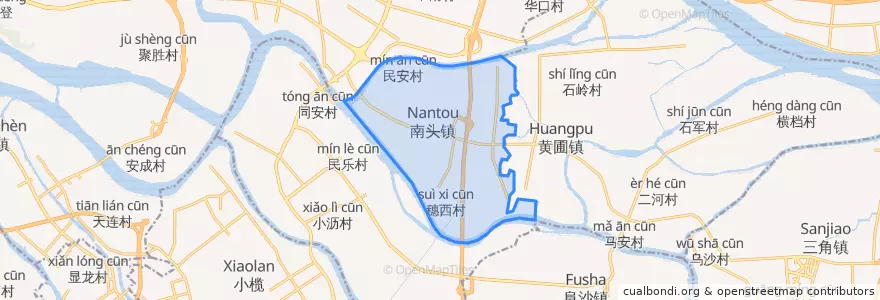 Mapa de ubicacion de 南头镇 (Nantou).
