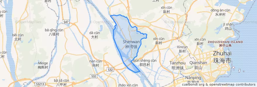 Mapa de ubicacion de 神湾镇 (Shenwan).
