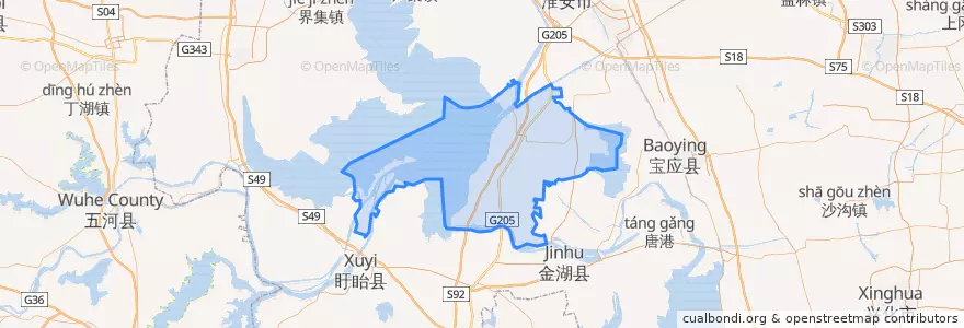 Mapa de ubicacion de 洪泽县 (Hongze).
