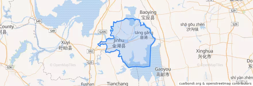 Mapa de ubicacion de 金湖县 (Jinhu).