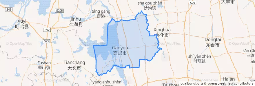 Mapa de ubicacion de 高邮市.