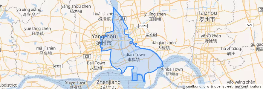 Mapa de ubicacion de Guangling District.