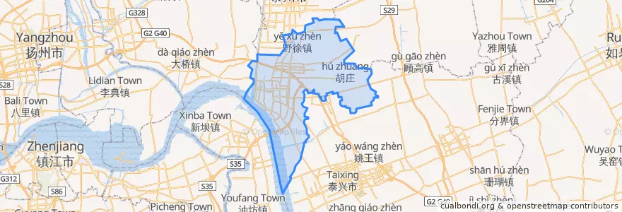 Mapa de ubicacion de 高港区 (Gaogang).