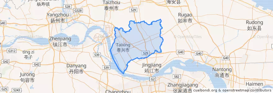 Mapa de ubicacion de 泰兴市.