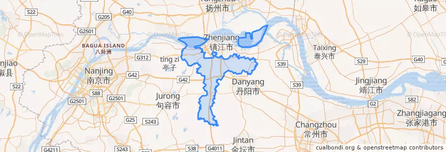 Mapa de ubicacion de 丹徒区 (Dantu).