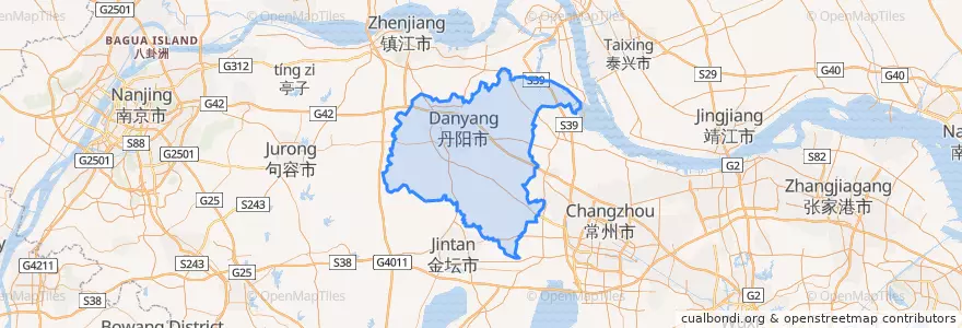 Mapa de ubicacion de 丹阳市 (Danyang).