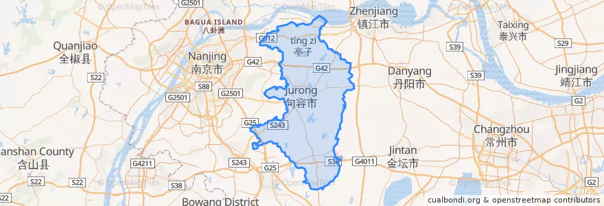 Mapa de ubicacion de 句容市 (Jurong).