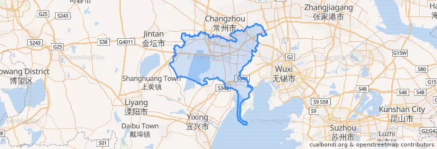 Mapa de ubicacion de 武进区 (Wujin).