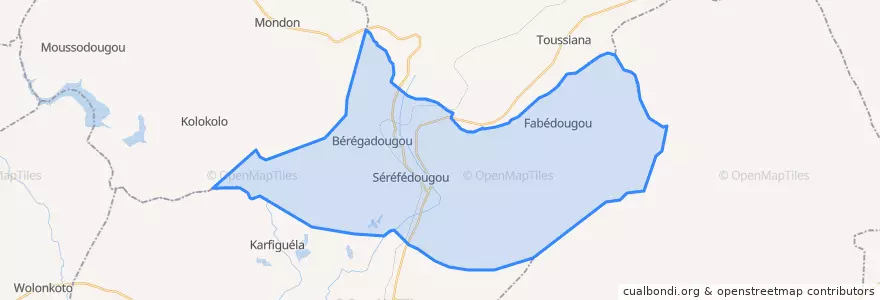 Mapa de ubicacion de Bérégadougou.