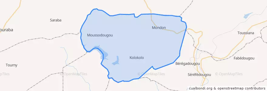 Mapa de ubicacion de Moussodougou.