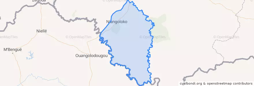 Mapa de ubicacion de Niangoloko.