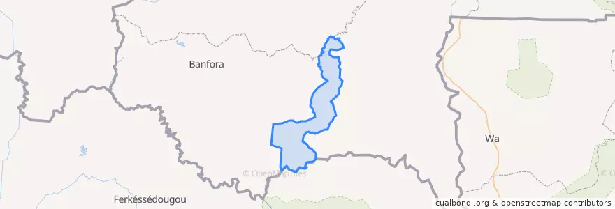 Mapa de ubicacion de Ouo.