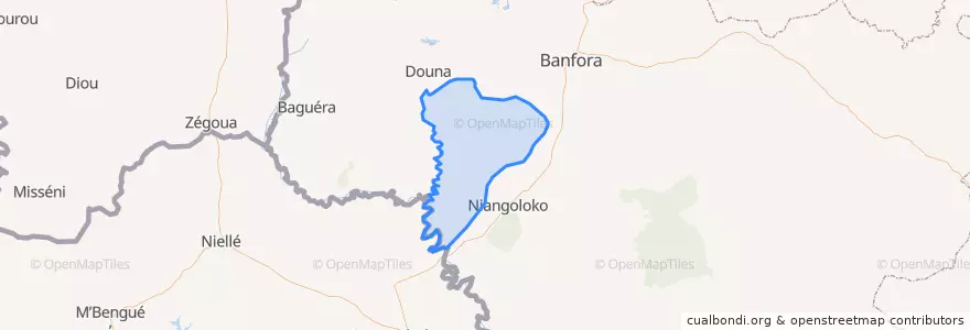 Mapa de ubicacion de Soubakaniédougou.