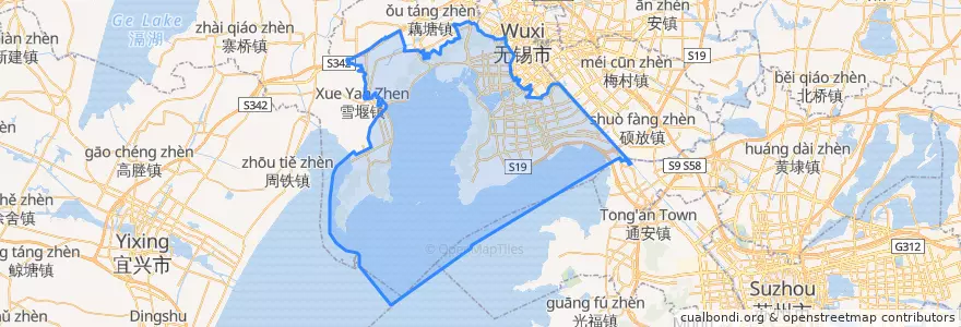Mapa de ubicacion de Binhu District.