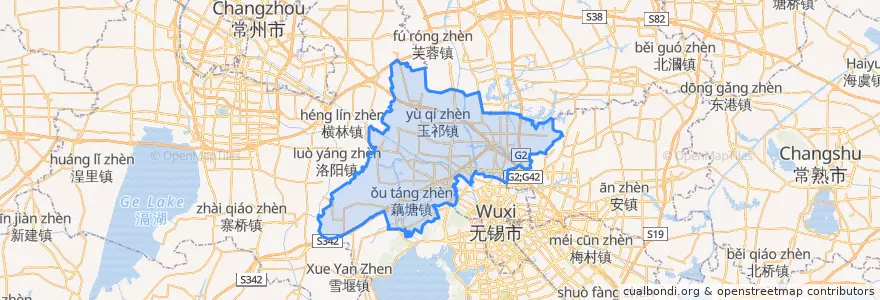 Mapa de ubicacion de 惠山区 (Huishan).
