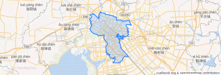 Mapa de ubicacion de 梁溪区(LiangXi).