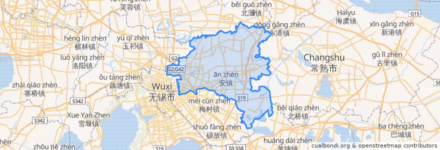 Mapa de ubicacion de 锡山区 (Xishan).