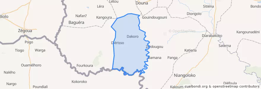 Mapa de ubicacion de Dakoro.