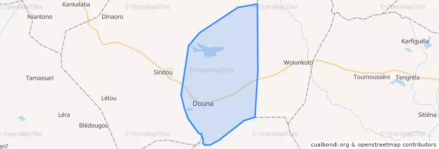 Mapa de ubicacion de Douna.