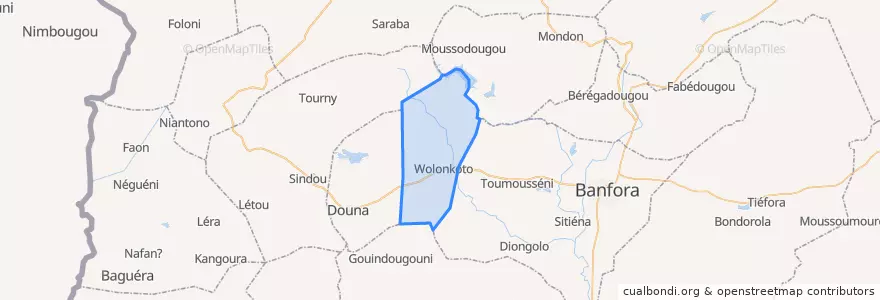 Mapa de ubicacion de Wolonkoto.