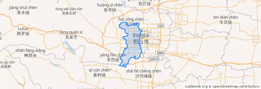 Mapa de ubicacion de 桥西区.