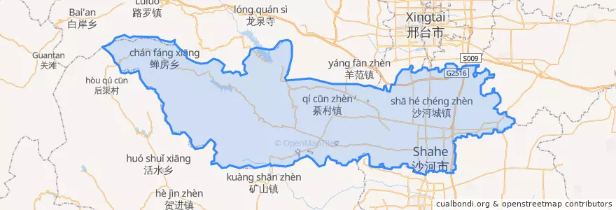 Mapa de ubicacion de Shahe City.