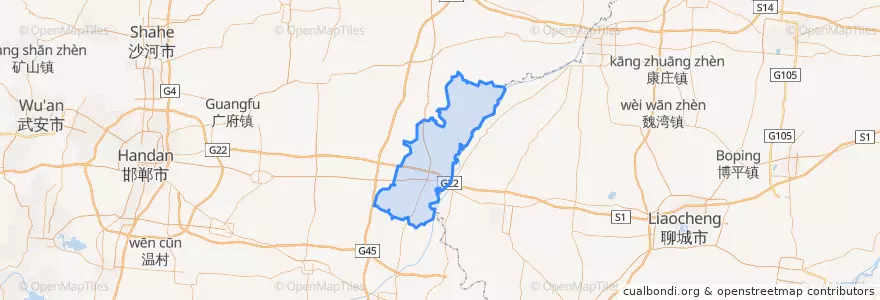 Mapa de ubicacion de Guantao County.