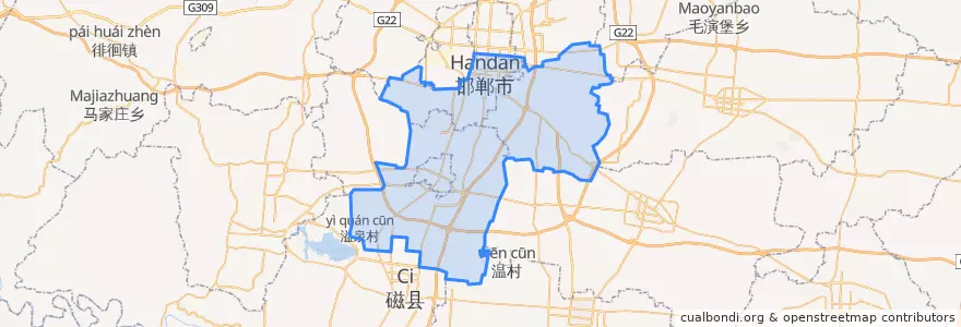 Mapa de ubicacion de 邯山区.