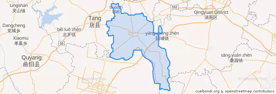 Mapa de ubicacion de Wangdu County.