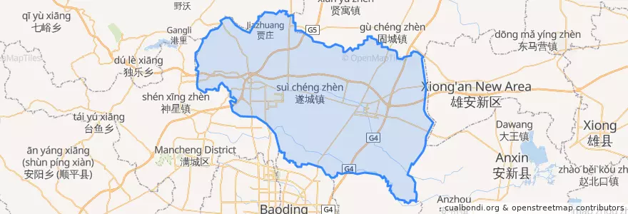 Mapa de ubicacion de Xushui District.