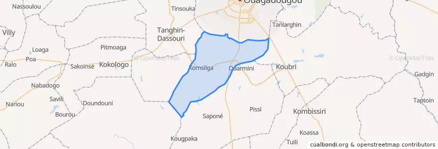 Mapa de ubicacion de Komsilga.