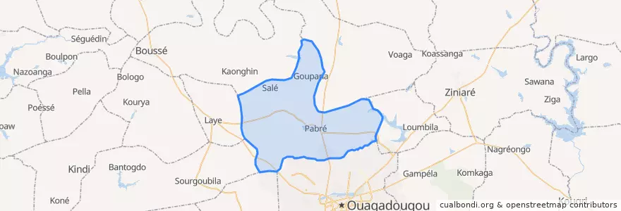 Mapa de ubicacion de Pabré.